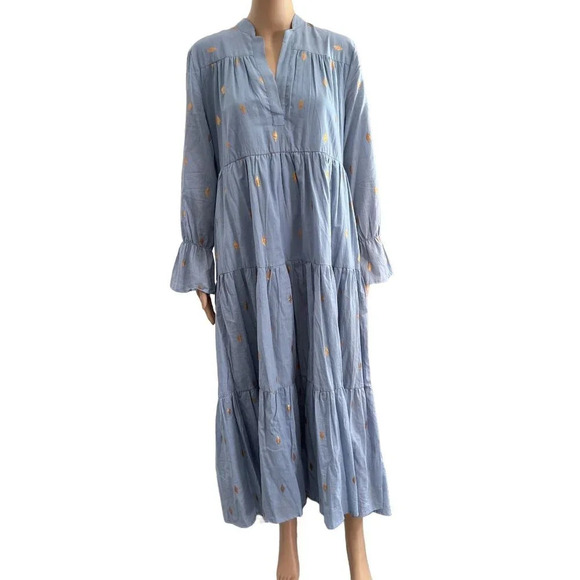 Hand Crafted Cotton Tiered Maxi Dress NWOT - Picture 1 of 11